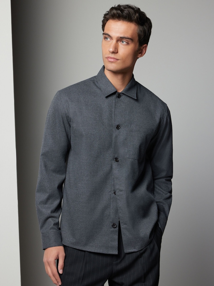 Anthrazitgrau - Regular Fit Button Through Overshirt - Bild 1 von 7 Anthrazitgrau - Regular Fit Button Through Overshirt - Bild 1 von 7