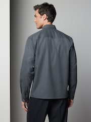 Charcoal Grey Regular Fit Button Through Overshirt - Image 3 of 7