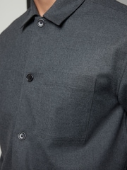 Charcoal Grey Regular Fit Button Through Overshirt - Image 4 of 7