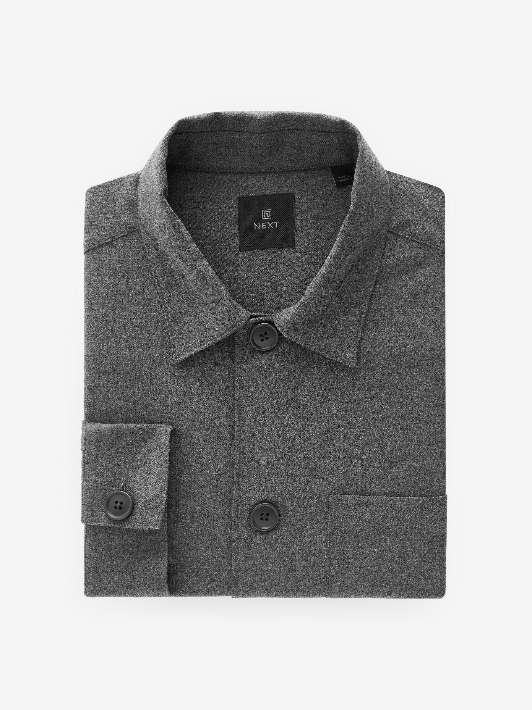Buy Charcoal Grey Regular Fit Button Through Overshirt from Next USA