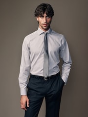 Neutral Brown Texture Regular Fit Shirt And Tie Pack - Image 1 of 10