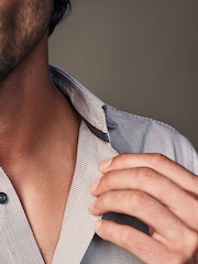 Neutral Brown Texture Regular Fit Shirt And Tie Pack - Image 7 of 10