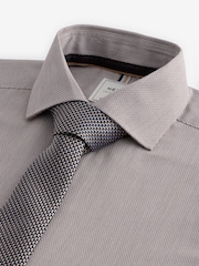 Neutral Brown Texture Regular Fit Shirt And Tie Pack - Image 9 of 10