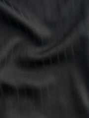 Black Regular Fit Satin Self Stripe Single Cuff Formal Shirt - Image 7 of 7