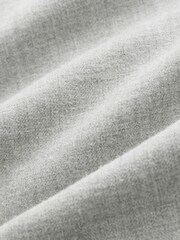Light Grey Regular Fit Cutaway Collar Brushed Flannel Single Cuff Formal 100% Cotton Oxford Shirt - Image 8 of 8