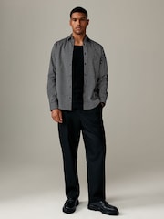 Black/White Stripe Regular Fit Cotton Formal 100% Cotton Shirt With Sateen Finish - Image 2 of 7