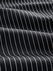 Black/White Stripe Regular Fit Cotton Formal 100% Cotton Shirt With Sateen Finish - Image 7 of 7