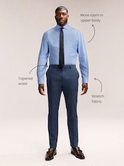 Mid Blue Muscle Fit Muscle Fit Textured Shirt - Image 5 of 8
