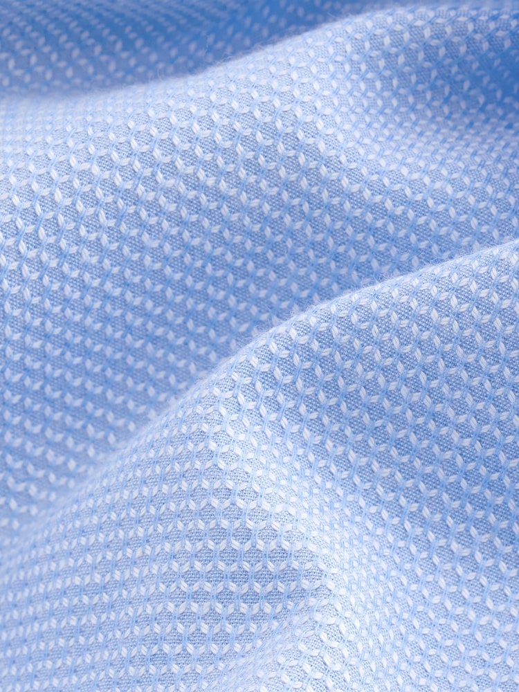 Mid Blue Muscle Fit Muscle Fit Textured Shirt - Image 8 of 8