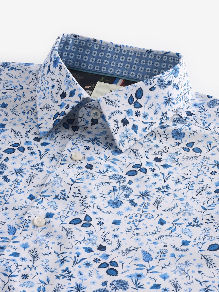 blue dress for baby girl Men's Long Sleeve Woven Button Up Shirt In A Calico Navy Floral Pattern –  Hyden Yoo