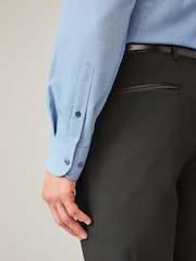 Blue Slim Fit Easy Care Textured Single Cuff Shirt - Image 5 of 8