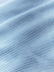 Blue Slim Fit Easy Care Textured Single Cuff Shirt - Image 8 of 8