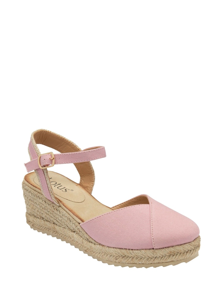 Pink - Lotus Espadrilles mit Keilabsatz - Bild 1 von 4 Pink - Lotus Espadrilles mit Keilabsatz - Bild 1 von 4