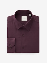 Textured Fig Purple Regular Fit Long Sleeve Single Cuff Shirt - Image 3 of 7