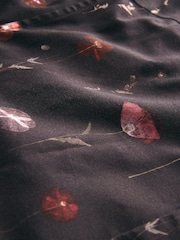 Burgundy Red Pressed Flower Print Regular Fit 100% Cotton Long Sleeves Single Cuff Formal Shirt - Image 9 of 14
