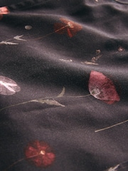 Burgundy Red Pressed Flower Print Regular Fit 100% Cotton Long Sleeves Single Cuff Formal Shirt - Image 14 of 14