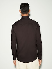 Chocolate Brown Regular Fit Button Down Easy Iron Oxford Shirt - Image 3 of 8