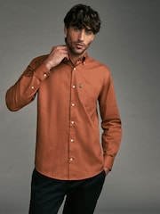 Rust Brown Regular Fit Button Down Easy Iron Oxford Shirt - Image 1 of 4