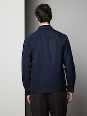 Navy Blue Regular Fit Button Through Overshirt - Image 2 of 8