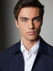 Navy Blue Regular Fit Button Through Overshirt - Image 4 of 8