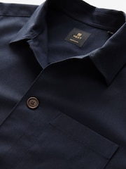 Navy Blue Regular Fit Button Through Overshirt - Image 7 of 8