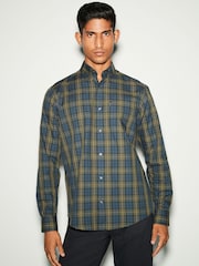 Black Watch Check Regular Fit Easy Iron Button Down Oxford Shirt - Image 1 of 6