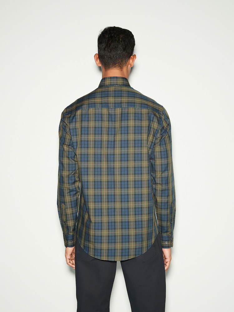 Black Watch Check Regular Fit Easy Iron Button Down Oxford Shirt - Image 3 of 6