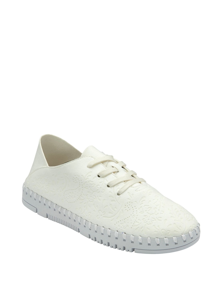 Lotus White Lace-Up Casual Shoes - Image 1 of 4