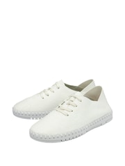 Lotus White Lace-Up Casual Shoes - Image 2 of 4