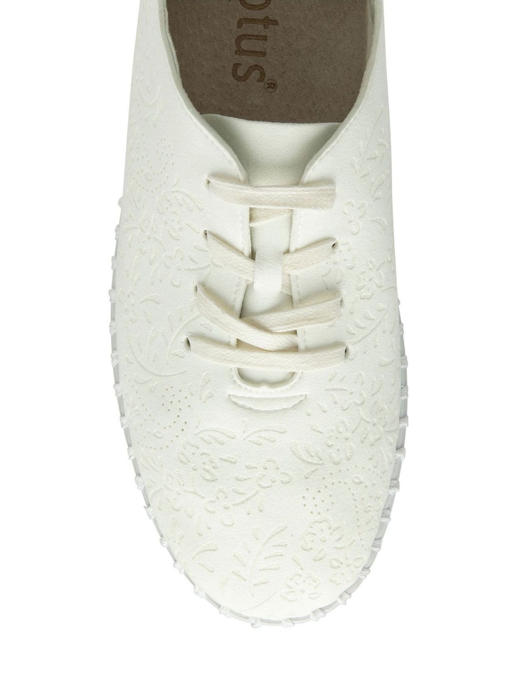Lotus White Lace-Up Casual Shoes - Image 4 of 4