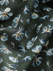Green Floral Print Regular Fit 100% Cotton Long Sleeves Single Cuff Formal Shirt - Image 6 of 7