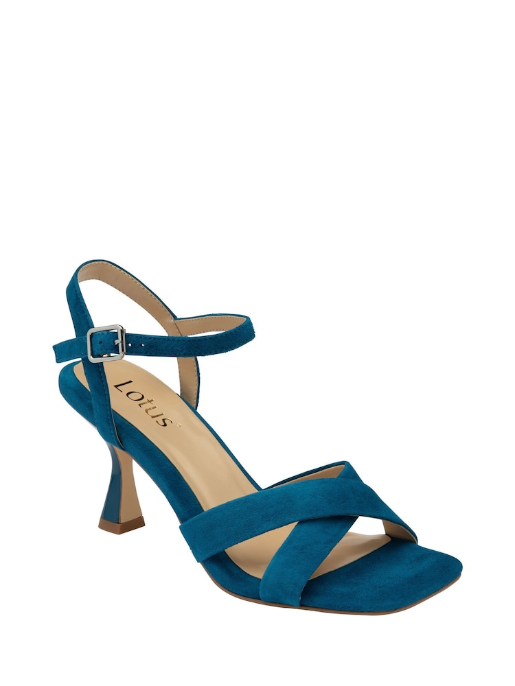 Lotus Blue Open-Toe Heeled Sandals - Image 1 of 4