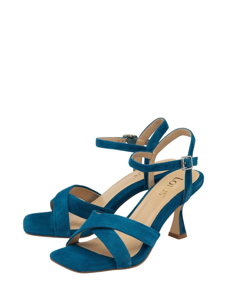 Lotus Blue Open-Toe Heeled Sandals - Image 2 of 4