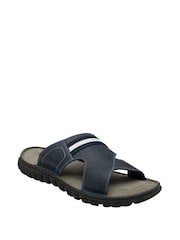 Lotus Blue Leather Mule Sandals - Image 1 of 4