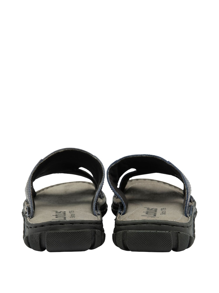 Lotus Blue Leather Mule Sandals - Image 3 of 4