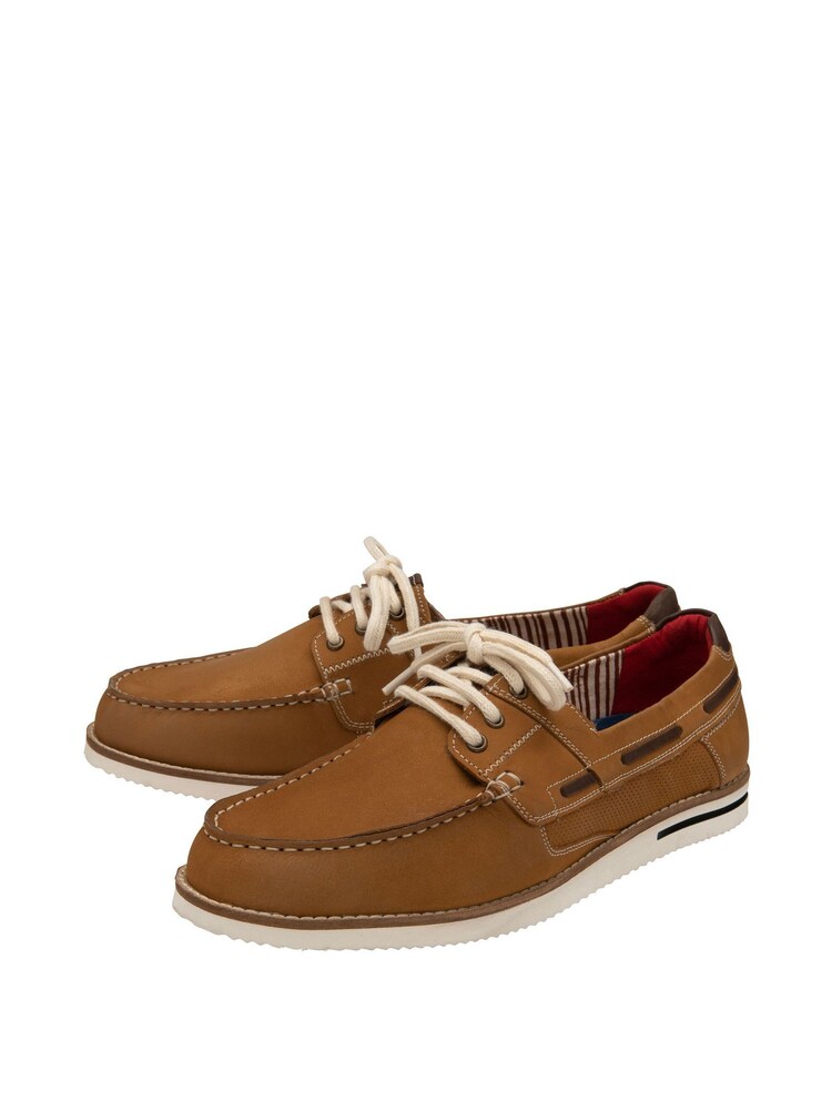 Lotus Brown Leather Boat Shoes - Image 2 of 4 Lotus Brown Leather Boat Shoes - Image 2 of 4