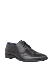 Lotus Charcole Black Leather Lace-Up Brogues - Image 1 of 4
