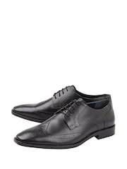 Lotus Charcole Black Leather Lace-Up Brogues - Image 2 of 4