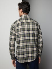 Green Check Brushed 100% Cotton Flannel Shirt - Image 3 of 7