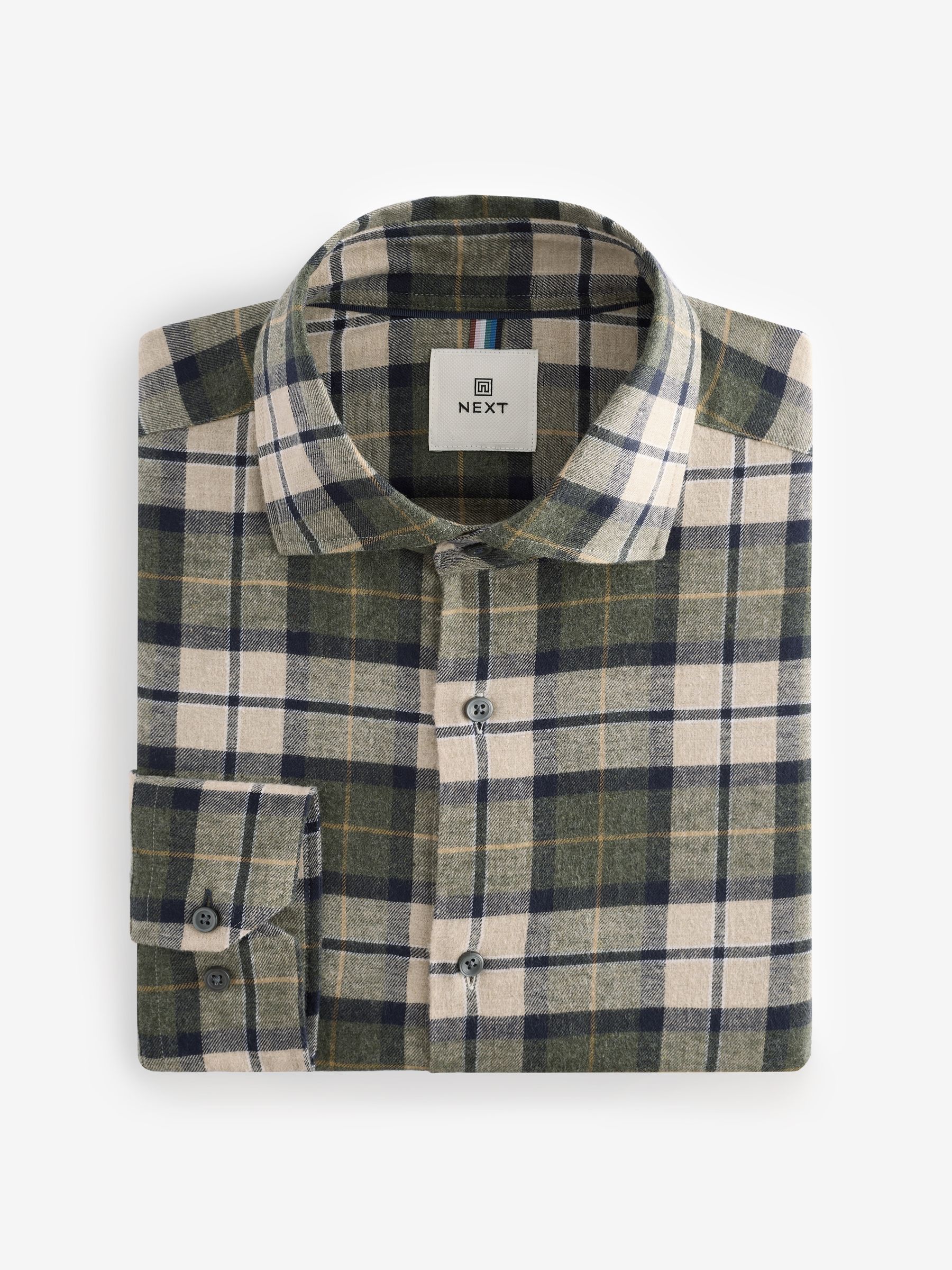 Auralee Brushed Super Fine Wool Flannel Shirt Ink Black
