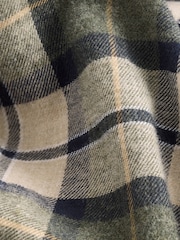 Green Check Brushed 100% Cotton Flannel Shirt - Image 7 of 7