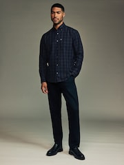 Black Watch Gingham Regular Fit Easy Iron Long Sleeve Single Cuff Oxford Shirt - Image 2 of 9