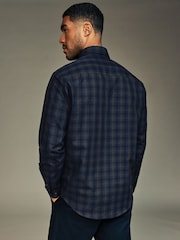 Black Watch Gingham Regular Fit Easy Iron Long Sleeve Single Cuff Oxford Shirt - Image 3 of 9