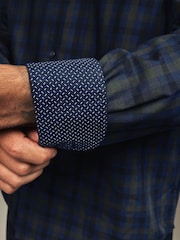 Black Watch Gingham Regular Fit Easy Iron Long Sleeve Single Cuff Oxford Shirt - Image 5 of 9