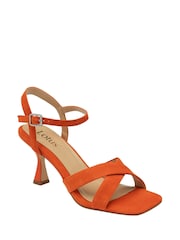 Lotus Orange Open-Toe Heeled Sandals - Image 1 of 4