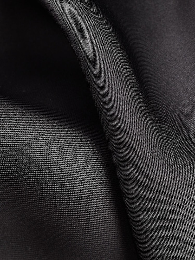 Black Regular Fit EDIT Satin Long Sleeve Shirt - Image 8 of 8