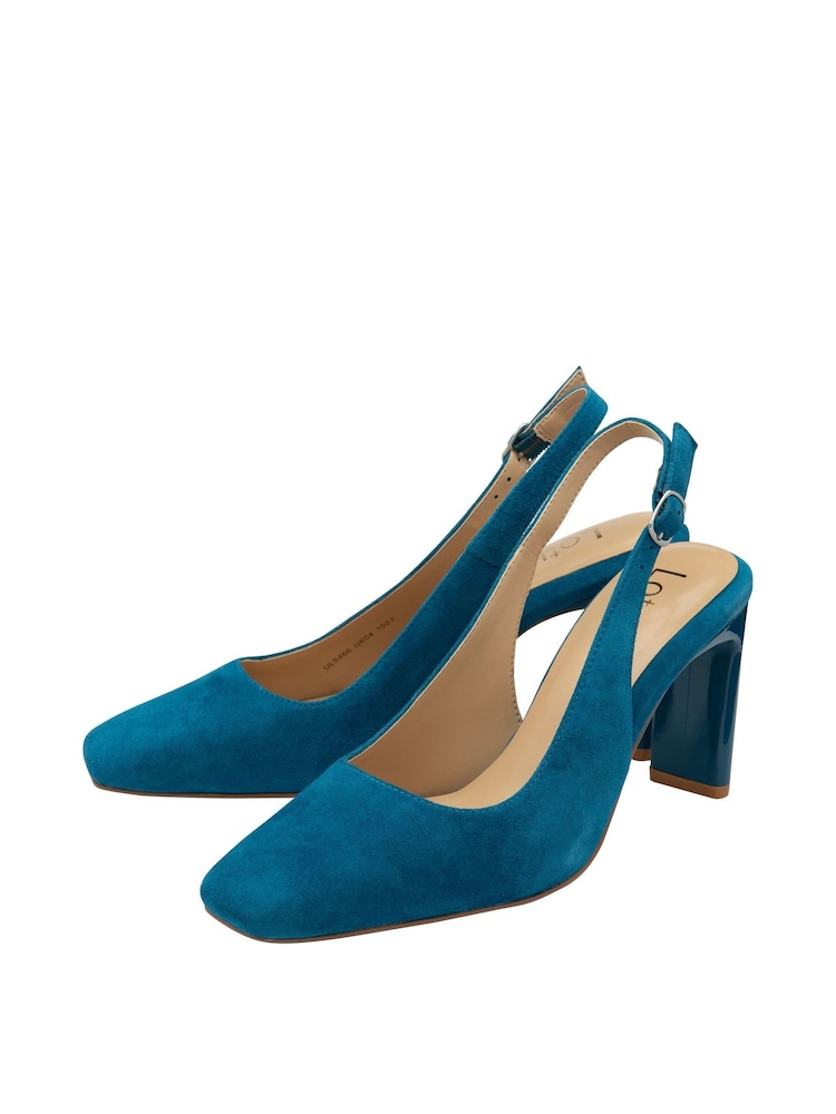Lotus Blue Slingback Court Shoes - Image 2 of 3