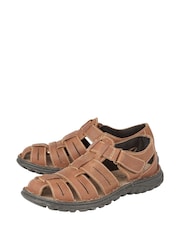 Lotus Brown Leather Fisherman Sandals - Image 2 of 4