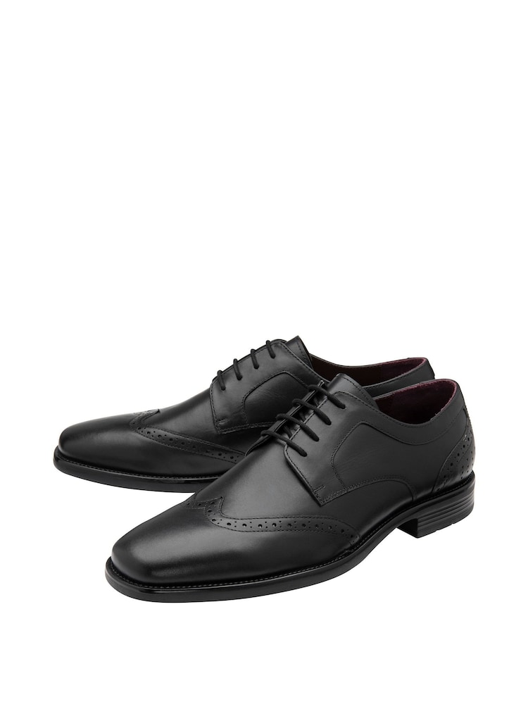 Lotus Black Leather Lace-Up Brogues - Image 2 of 4 Lotus Black Leather Lace-Up Brogues - Image 2 of 4