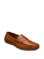 Lotus Brown Leather Loafers - Image 1 of 4